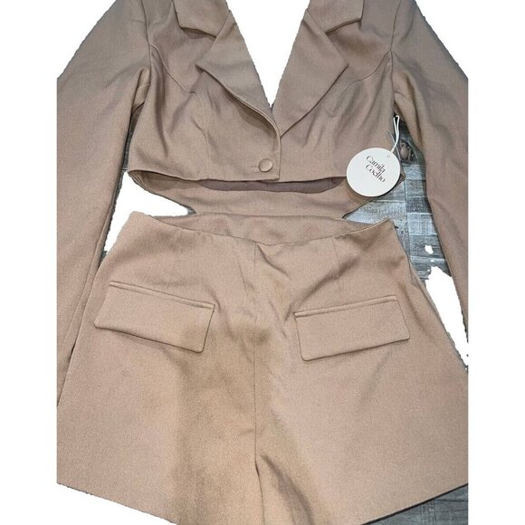 Camila Coelho Genelle Romper in Taupe tan revolve XS A0000331 - Picture 7 of 8